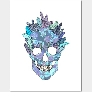 Skull with crystal hair Posters and Art